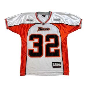 Vintage Utah Blaze Jersey Youth XL White Orange AFL Football 32 Ute Conference